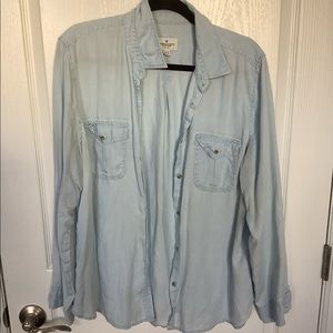 American Eagle light blue button down